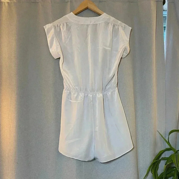 Aritzia White Romper Gray 100% Silk Romper Corbett Small - Picture 6 of 12